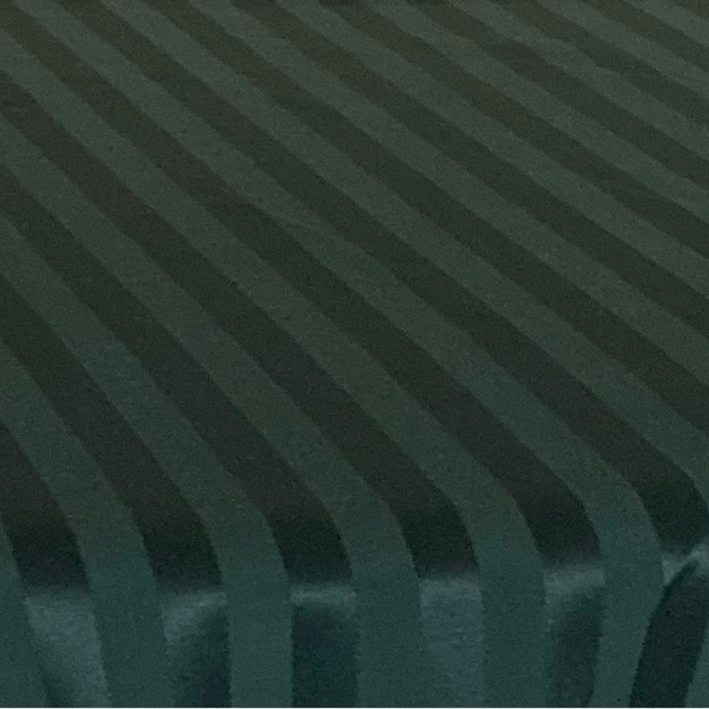 Vintage Hunter Emerald Green Satin Stripe Tablecloth 70” Round